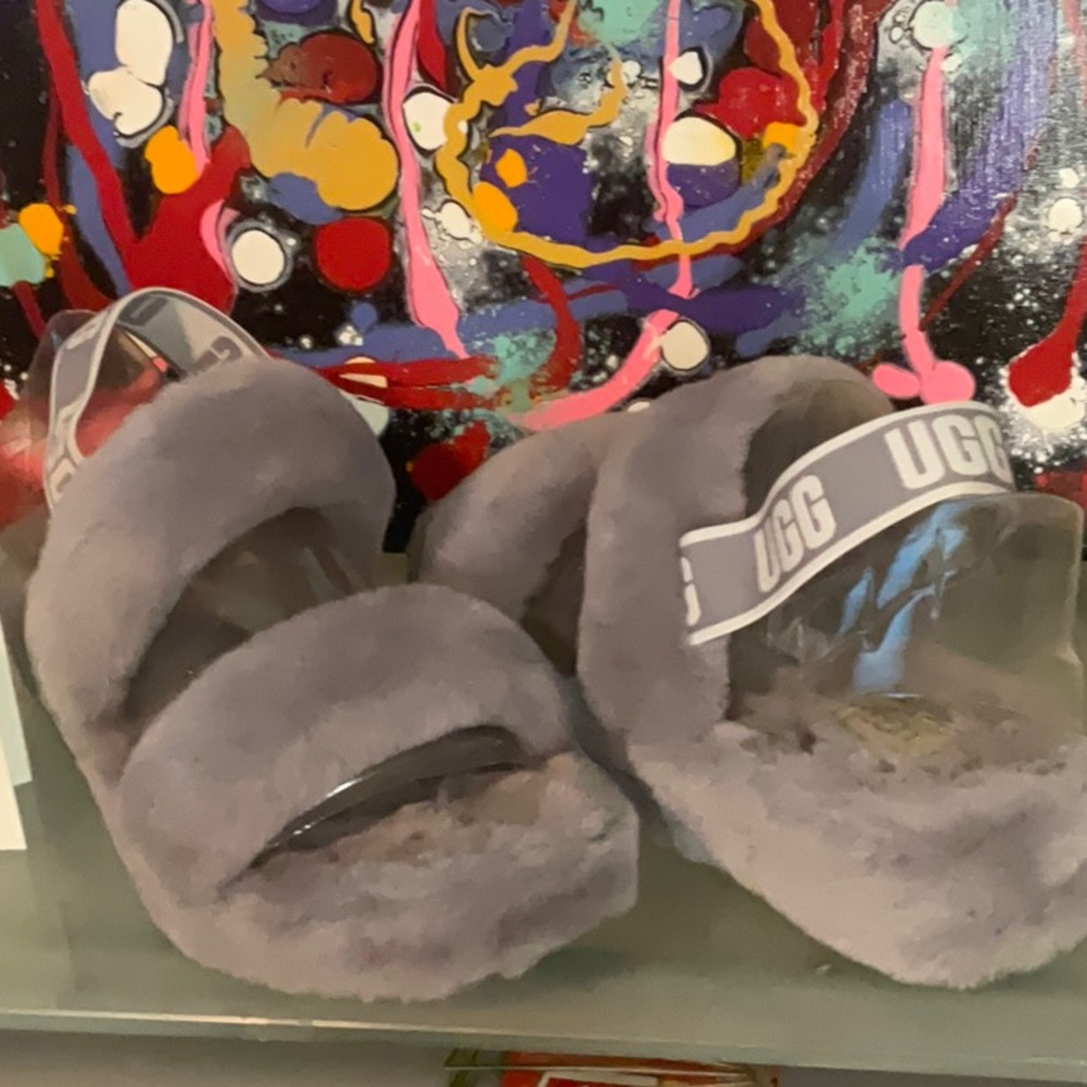 UGG Fluffy Lavender Sandals